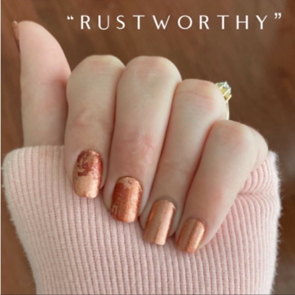 *Retired* Color Street: Rustworthy | Copper Orange Distressed Fall Paint Shimmer - Picture 7 of 12